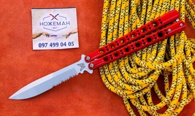 Нож бабочка Benchmade BM42S Red Spyder
