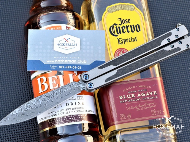 Нож бабочка Geof Dumas Rotten EX10 Inlaid Floral Carbon