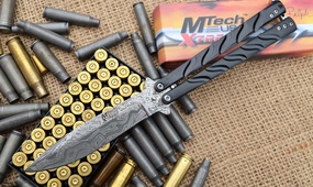 Нож бабочка MTech дамаск (имитация)