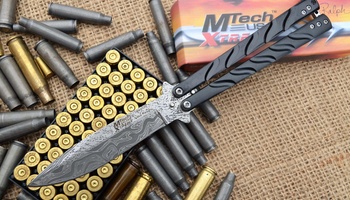 Нож бабочка MTech дамаск (имитация)