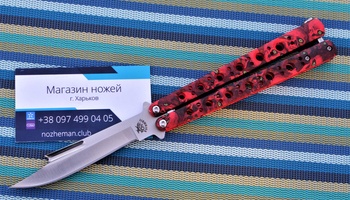 Нож бабочка The One Red Devil