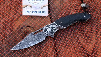 Нож Mosasaurus Damascus Flipper