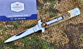 Полуавтоматический стилет Microtech (имитация рога)