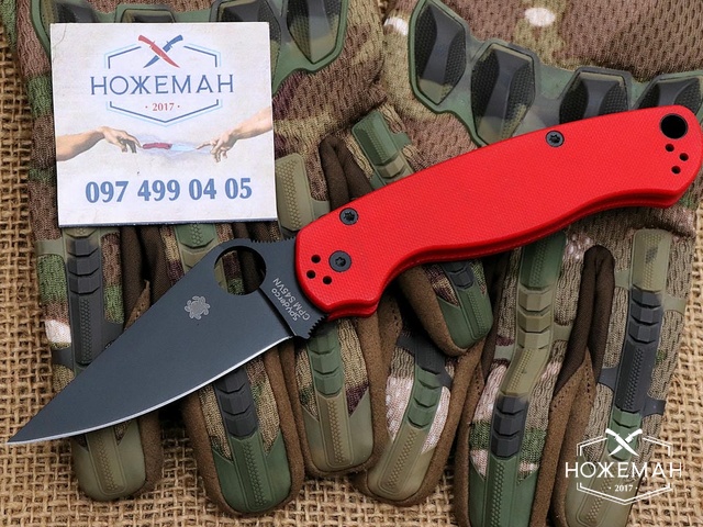 Spyderco Paramilitary 2 C81 Knife Red G-10
