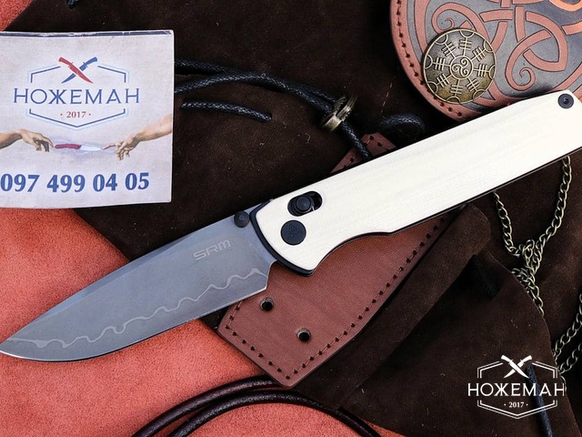 SRM Knives Terrier 258L-GT2 White G10