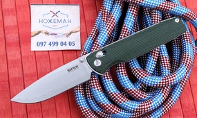 SRM Knives Terrier Ambi Lock Green Micarta