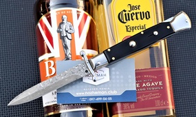 Стилет нож Frank Beltrame Swinguard 23cm - 9” Buffalo horn Damascus